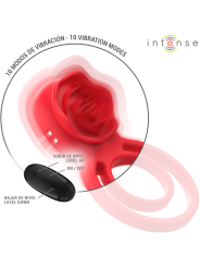 INTENSE - ESTIMULADOR GAIL ROSE 10 VIBRAÇÕES VERMELHO CONTROLE REMOTO