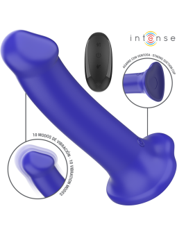 INTENSE - VIBRATORE VICTORIA CON VENTOSA 10 VIBRAZIONI BLU SCURO TELEC