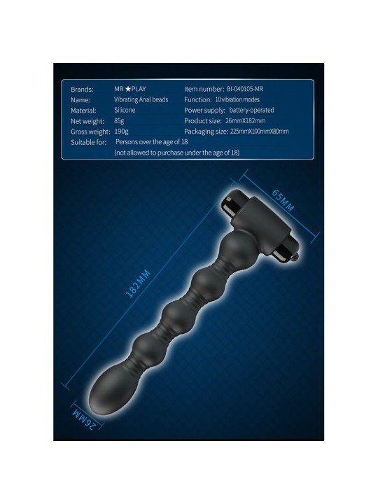 MR PLAY - VIBRIERENDER ANALPLUG-MASSAGER