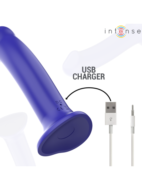 INTENSE - VICTORIA VIBRATOR WITH SUCTION CUP 10 VIBRATIONS DARK BLUE R