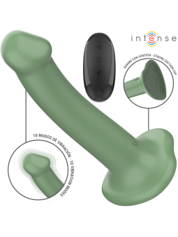 INTENSE - BECCA VIBRATOR WITH SUCTION CUP 10 VIBRATIONS GREEN REMOTE C