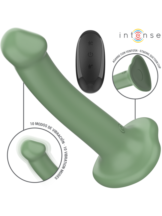 INTENSE - BECCA VIBRATOR WITH SUCTION CUP 10 VIBRATIONS GREEN REMOTE C