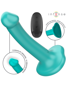 INTENSE - KATIE VIBRATOR MET ZUIGNAP 10 VIBRATIES BLAUWE AFSTANDSBEDIE