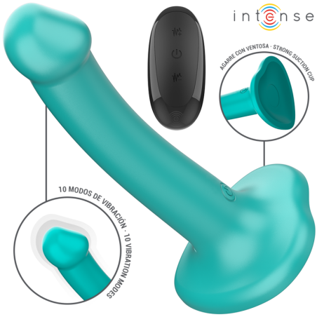 INTENSE - KATIE VIBRATOR MET ZUIGNAP 10 VIBRATIES BLAUWE AFSTANDSBEDIE
