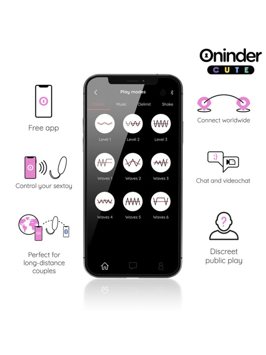 ONINDER CUTE - UOVO IN SILICONE VIBRANTE-ROTANTE A 360° PER AMARE IL P