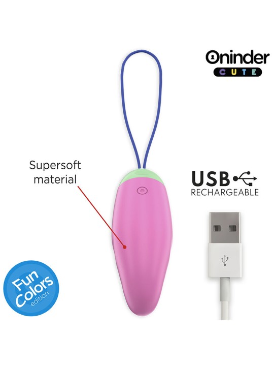 ONINDER CUTE - LOVE PLEASURE 360° VIBREREND-ROTEREND SILICONEN EI - GR