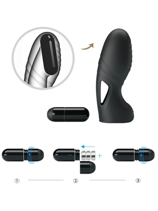 PRETTY LOVE - ALAN VIBRADOR DE DEDO SILICONA NEGRO