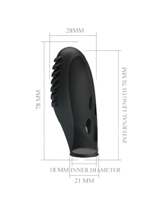 PRETTY LOVE - GILO SILICONE FINGER VIBRATOR BLACK