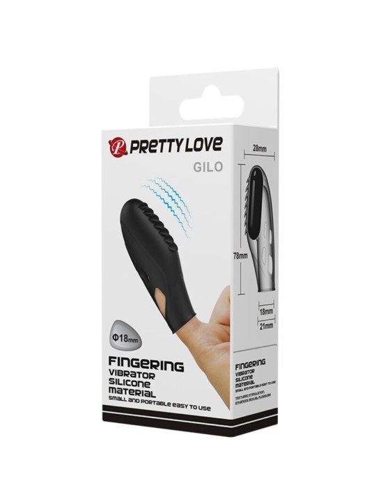 PRETTY LOVE - VIBRATEUR DOIGT EN SILICONE GILO NOIR