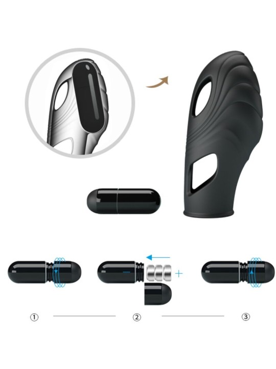 PRETTY LOVE - ZWARTE SILICONEN VINGERVIBRATOR