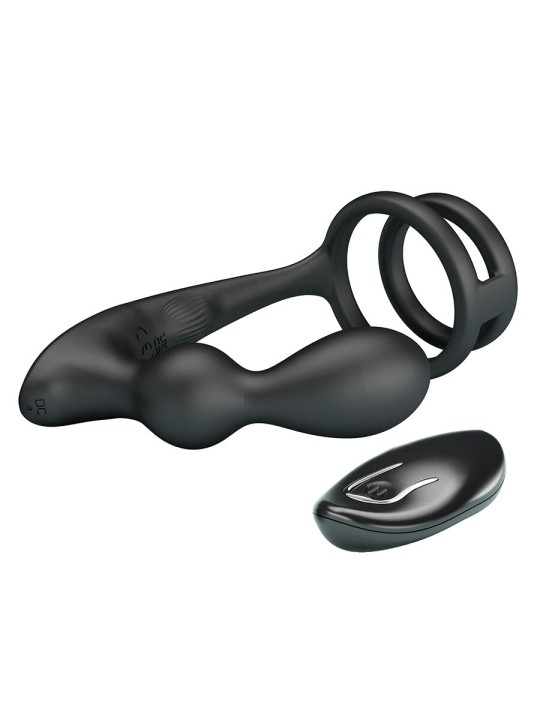 MR PLAY - VIBRIERENDER ANALPLUG MIT PENISRING UND FERNBEDIENUNG