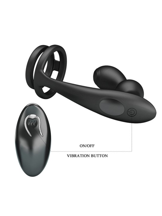 MR PLAY - PLUG ANAL VIBRATÓRIO COM ANEL PENIANO E CONTROLE REMOTO