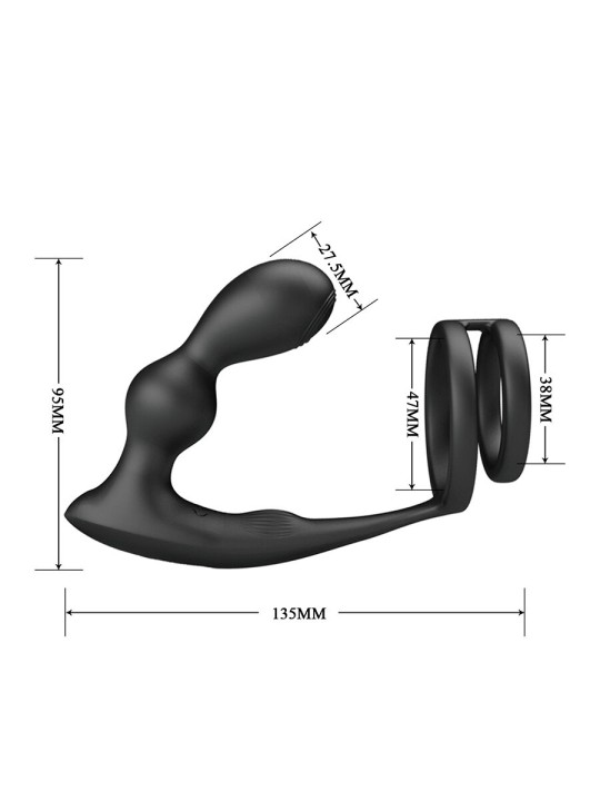 MR PLAY - PLUG ANAL VIBRATÓRIO COM ANEL PENIANO E CONTROLE REMOTO