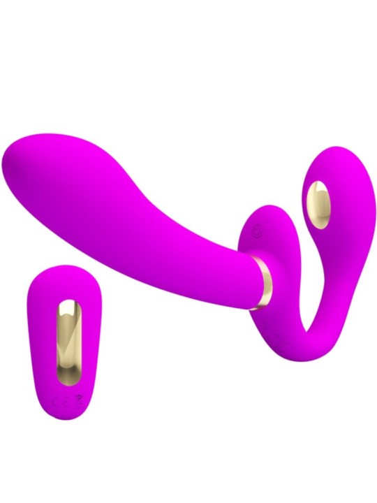 PRETTY LOVE - THUNDERBIRD DOUBLE VIBRATEUR STRAP-ON TÉLÉCOMMANDE VIOLE
