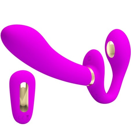 PRETTY LOVE - THUNDERBIRD DUBBELE STRAP-ON VIBRATOR AFSTANDSBEDIENING 