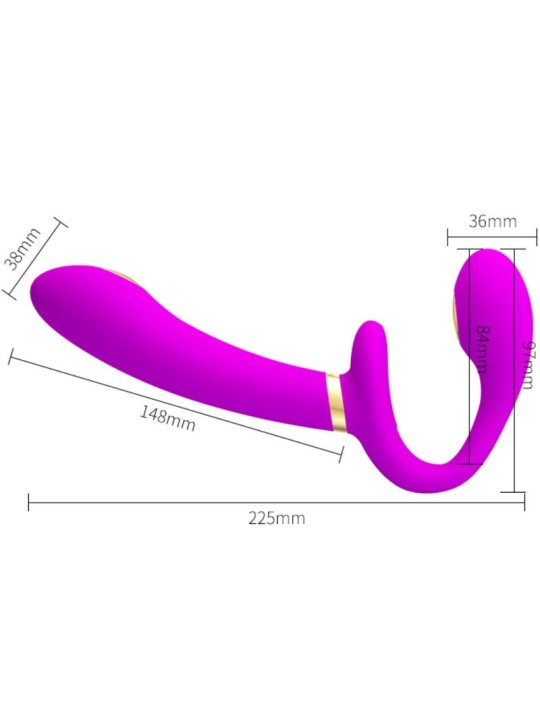 PRETTY LOVE - THUNDERBIRD DOUBLE VIBRATEUR STRAP-ON TÉLÉCOMMANDE VIOLE