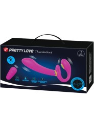 PRETTY LOVE - THUNDERBIRD DOUBLE STRAP-ON VIBRATOR REMOTE CONTROL PURP