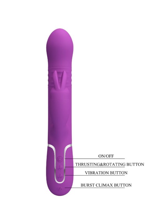 PRETTY LOVE - COALE 4 IN 1 MULTIFUNCTION RABBIT VIBRATOR PURPLE
