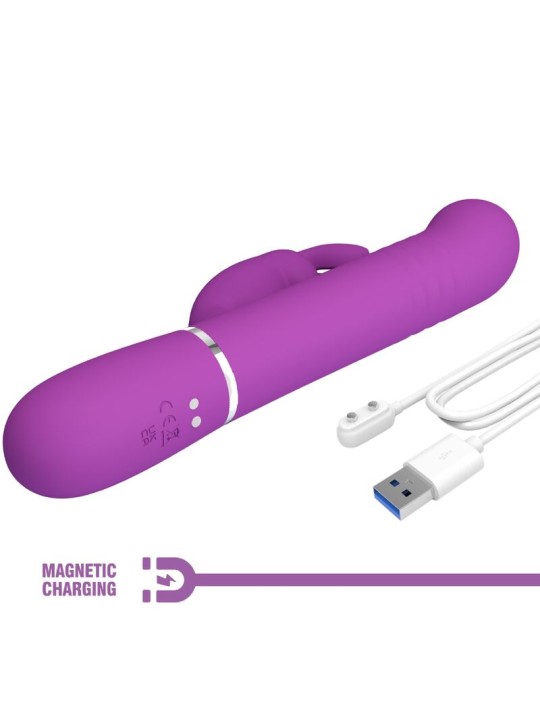 PRETTY LOVE - COALE 4 IN 1 MULTIFUNCTION RABBIT VIBRATOR PURPLE