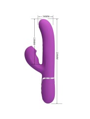 PRETTY LOVE - VIBRATEUR LAPIN MULTIFONCTION 3 EN 1 PERLITA VIOLET