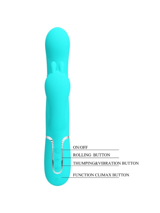 PRETTY LOVE - CAMMY TRIPLE VIBRADOR RABBIT MULTIFUNCIÓN 4 EN 1 AZUL