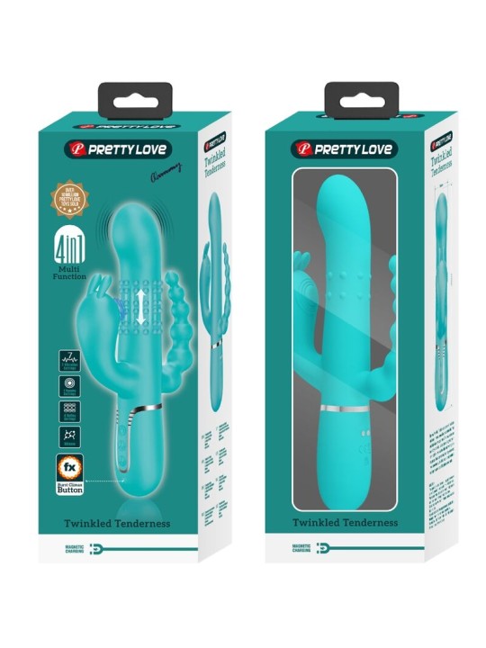 PRETTY LOVE - CAMMY TRIPLE VIBRADOR RABBIT MULTIFUNCIÓN 4 EN 1 AZUL