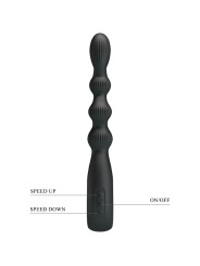 PRETTY LOVE - FEDERER VIBRADOR ANAL 12 VIBRACIONES NEGRO
