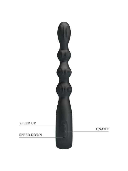 PRETTY LOVE - FEDERER VIBRADOR ANAL 12 VIBRAÇÕES PRETO
