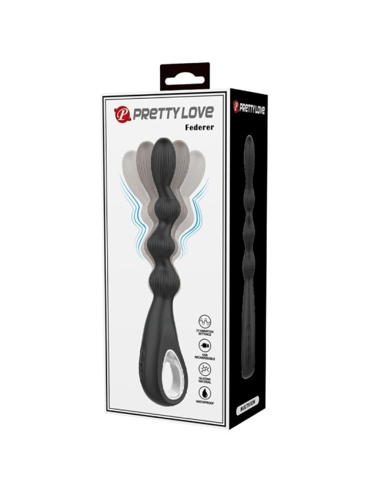 PRETTY LOVE - FEDERER VIBRADOR ANAL 12 VIBRAÇÕES PRETO