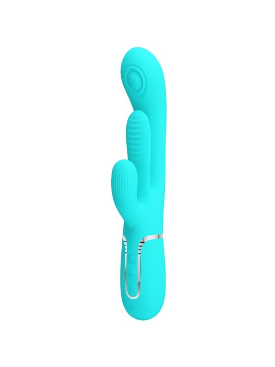 PRETTY LOVE - SHANIA TRIPLE RABBIT MULTIFUNCIONAL VIBRADOR 3 EM 1 AZUL