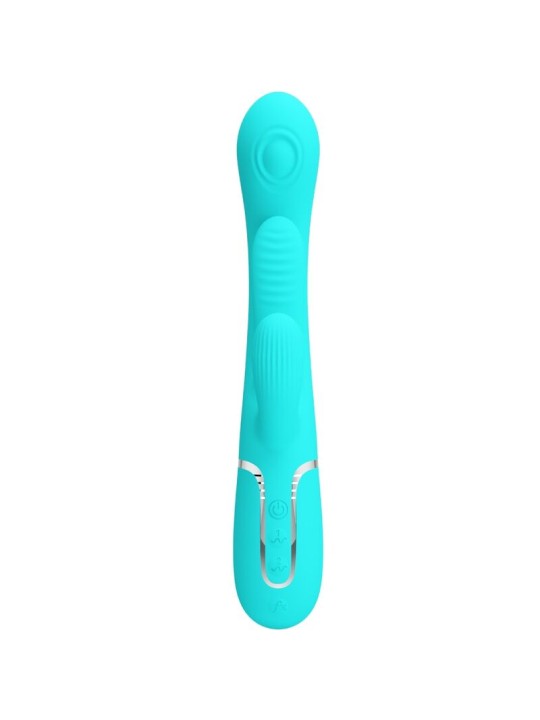 PRETTY LOVE - SHANIA TRIPLE RABBIT MULTIFUNCIONAL VIBRADOR 3 EM 1 AZUL