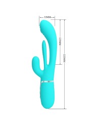 PRETTY LOVE - SHANIA TRIPLE RABBIT MULTIFUNCIONAL VIBRADOR 3 EM 1 AZUL