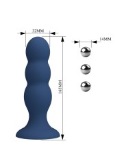 MR PLAY - PLUG ANAL CON 3 BOLAS METÁLICAS Y VENTOSA AZUL