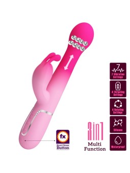 PRETTY LOVE - DEJON 3 IN 1 MULTIFUNKTIONS-RABBIT-VIBRATOR ROSA