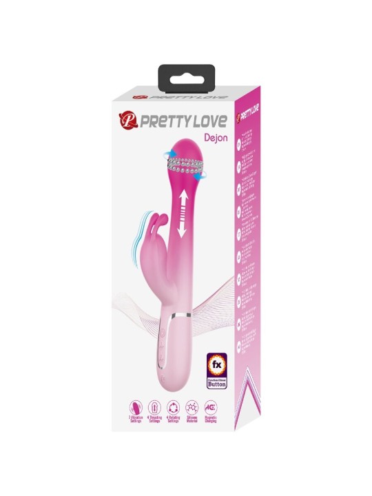 PRETTY LOVE - DEJON 3 IN 1 MULTIFUNCTIONELE KONIJNENVIBRATOR ROZE