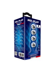 MR PLAY - ANAL PLUG WITH 4 METAL BALLS AND SUCTION CUP BLUE