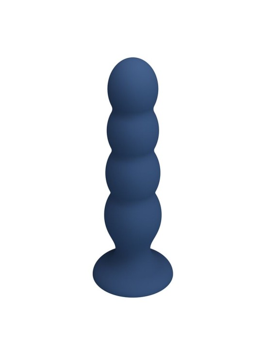 MR PLAY - ANAL PLUG WITH 4 METAL BALLS AND SUCTION CUP BLUE