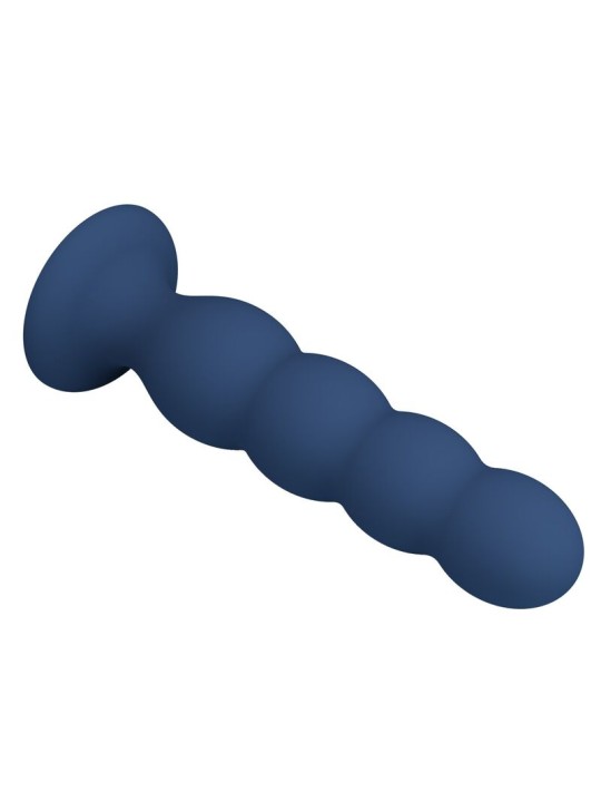 MR PLAY - ANALPLUG MIT 4 METALLKUGELN UND SAUGNAPF, BLAU