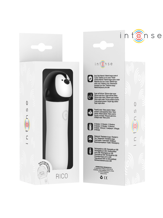 INTENSE - RICO BALA VIBRADORA PINGÜINO RECARGABLE USB 10 X 2.2 CM