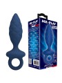 MR PLAY - TEXTURED ANAL PLUG WITH RING BLUE L