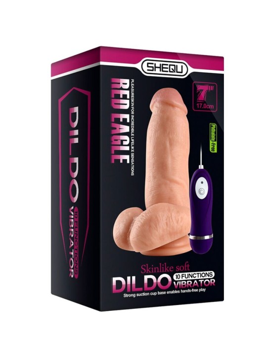 SHEQU - RED EAGLE DILDO VIBRADOR CON CONTROL REMOTO 17 CM