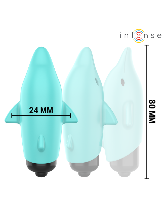 INTENSE - ECHO VIBRATING BULLET DOLPHIN BLUE 8 X 4.7 CM