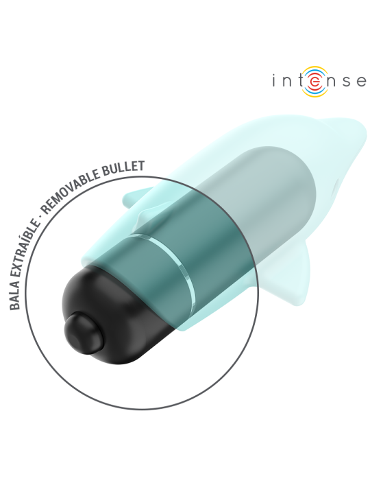 INTENSE - ECHO VIBRATING BULLET DOLPHIN BLUE 8 X 4.7 CM