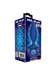MR PLAY - STRUKTURIERTER ANALPLUG MIT RING BLAU M