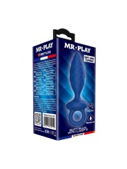 MR PLAY - TEXTURED ANAL PLUG WITH RING BLUE S