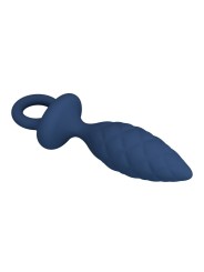 MR PLAY - TEXTURED ANAL PLUG WITH RING BLUE S