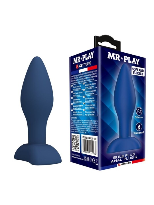 MR PLAY - TAPERED SILICONE ANAL PLUG BLUE S