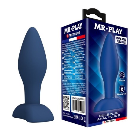 MR PLAY - CONISCHE SILICONEN ANALE PLUG BLAUW S