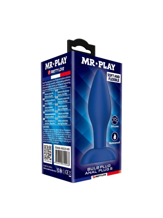 MR PLAY - PLUG ANAL DE SILICONE CÔNICO AZUL S
