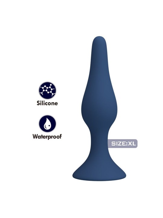 MR PLAY - PLUG ANAL CÓNICO SILICONA AZUL XL